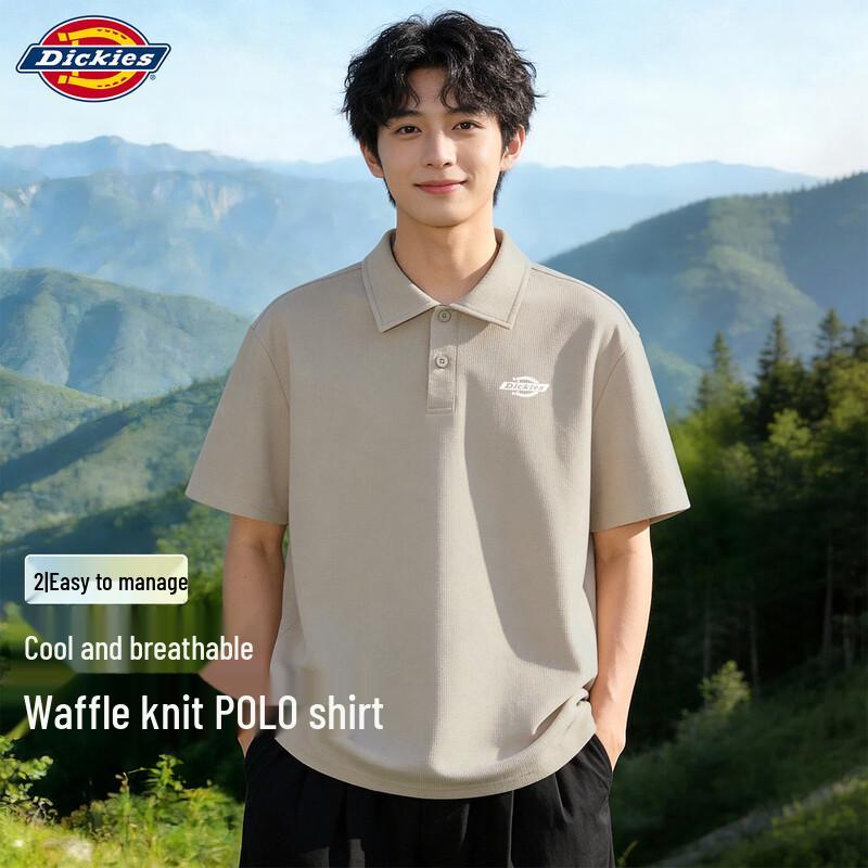 Dickies Men s Loose Waffle Knit Polo Shirt 2XL