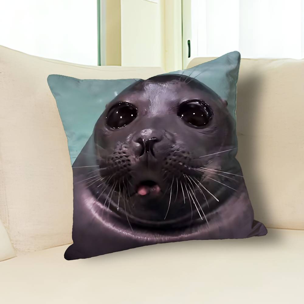 Funny S-Seal Sea Various Sizes Square Pillow Case For Car Home Bedchamber Decor Custom Valentine gift