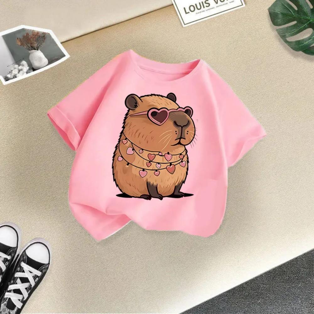 Summer Short Sleeved Cute Monster Elf Print Pattern Children's T-shirt Breathable Sports T-shirt for Both Boys and Girls