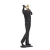 Golfer Figurine Matte Black Beautiful Posture Antislip Base Smoothing Line Golfer Man Statue for Bookshelf Desk Cabinet
