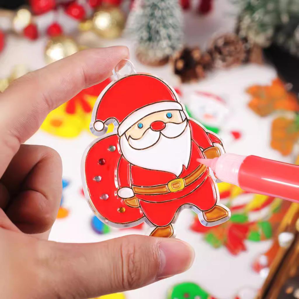 Children'S Educational Graffiti Free Baking Diy Crystal Glue Painting Christmas Theme Creative Handmade Beaded Glue Painting Toy