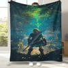 Retro Z-Zelda Cartoon Link Games Flannel Blanket,Ultra Soft Warm Plush Throw for Home Bedroom Bed Sofa Cover Camping Picnic Kid