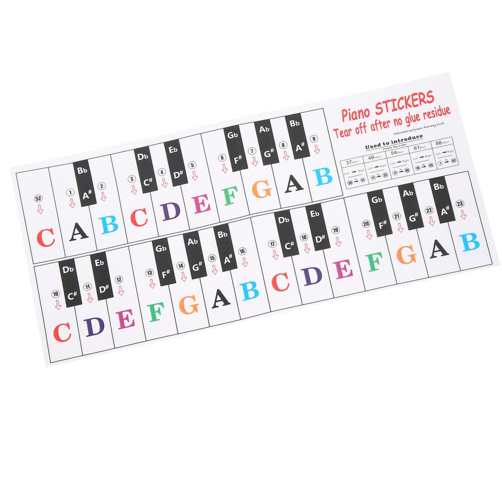 Piano Key Sticker Electronic Organ Universal Keyboard Transparent Notation Self Adhesive