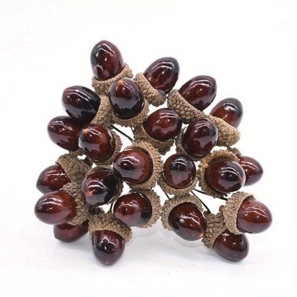 12Pcs/Lot Artificial Fruits Acorns Mini Foam Fake Nuts Pine Cones Vegetable Berry Flowers for Wedding Christmas Tree Decoration