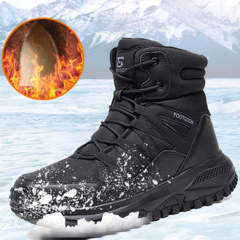 Men'S Winter Boots Warm Snow Boots For Men Women Thick Plush Mid-Calf Boots Non-Slip Waterproof Outdoor Hiking Boots -40℃