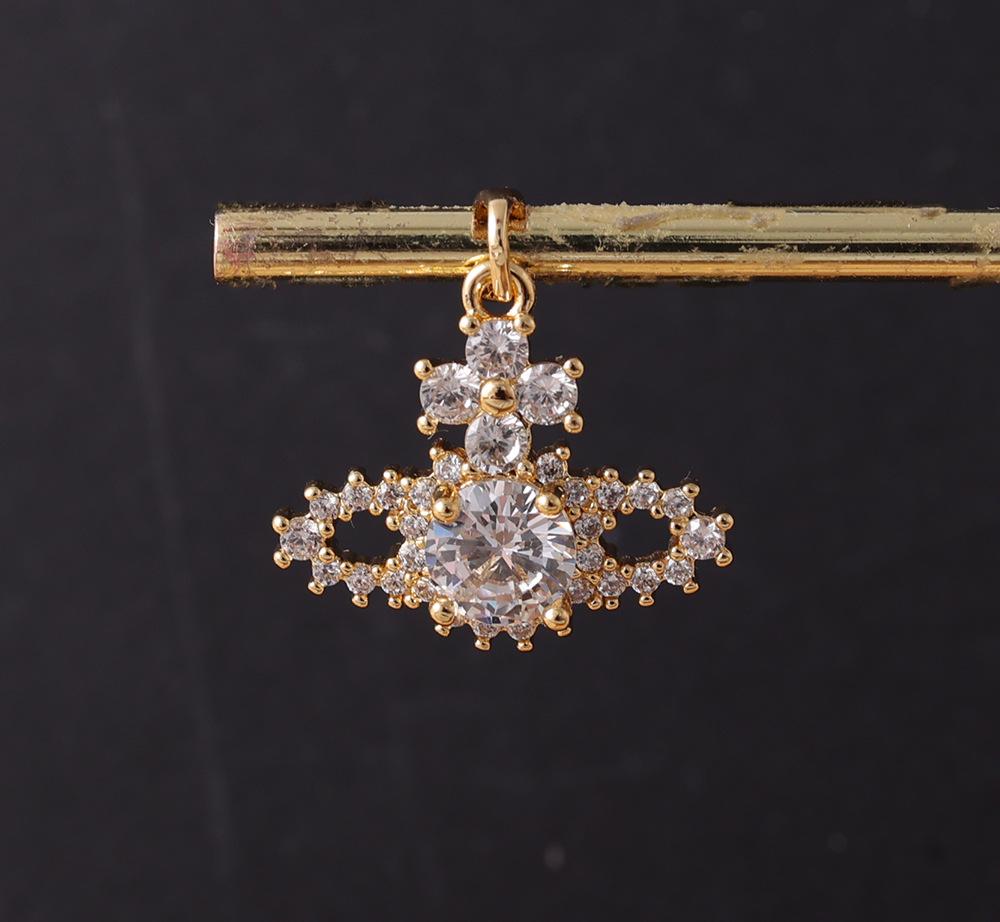 18K Gold-Plated Silver 3D Flower Zircon Pendant for DIY Necklace or Bracelet