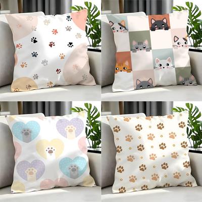 Cute Paw Print Cushion Cover Cushion Cover Set Pcs X X X Pillowcase Decorative Sofa Home Decor