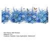 Watercolor Wall Stickers, Blue Flower Butterfly Decals for Bedroom Living Room, Removable PVC Art Decor for Wall Mural