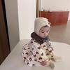Clearance: Baby Heart Print Quilted Dress with Fur Collar - Long and Warm