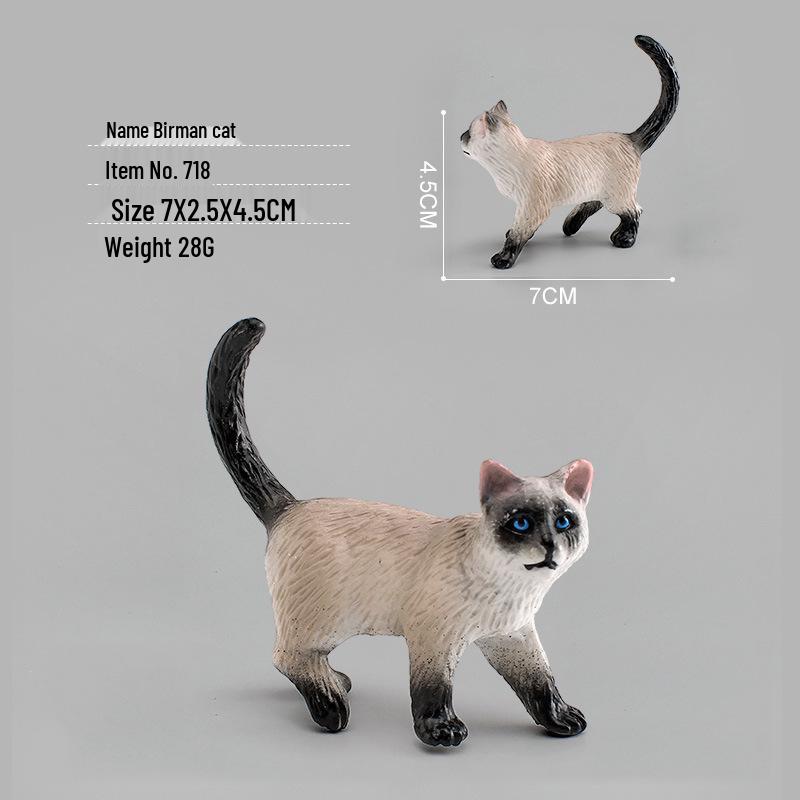 Children's Black and White Kitten Simulation Set - Toy Cat Figurine