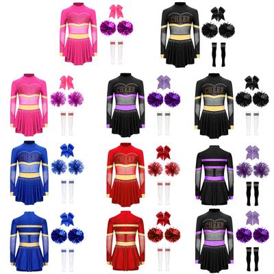 Kinderen Meisjes Cheerleading Outfits Halloween Verkleedkleding Cheer Leader Cosplay Kostuum Dansfeestkleding