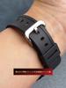 [syzynicy] Replacement Silicone Watch Strap for GM-B2100/GMW-B5000 Black Resin Double Convex Watch Band (Black Link Silver Buckle, GM-B2100)