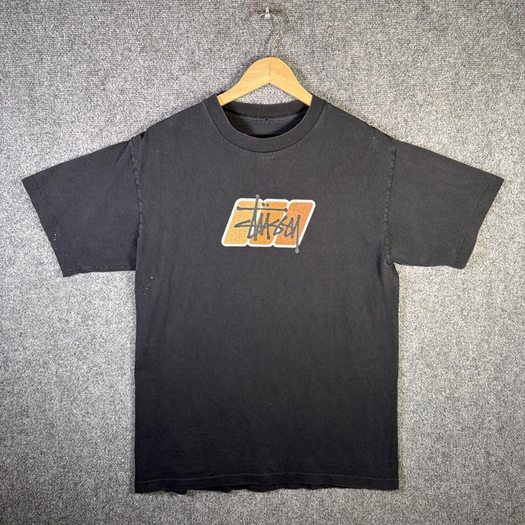 Vintage Stussy Shirt Mens Medium Black 90s Surf Faded Rare USA California Skate Unisex T-Shirt