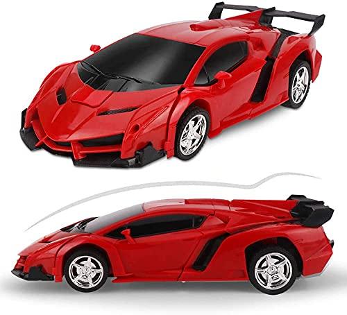 Multifunctional Transforming Toy Car, RC Car, Remote Controlled Robot Toy, 2 In 1, Remote Control, Transformable, Rechargeable Battery (Red)