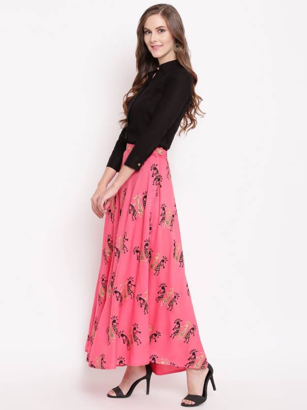 Women Designer Viscose Rayon Ethnic Top Skirt Set Indian Bollywood Ethnic Shirt Lehenga