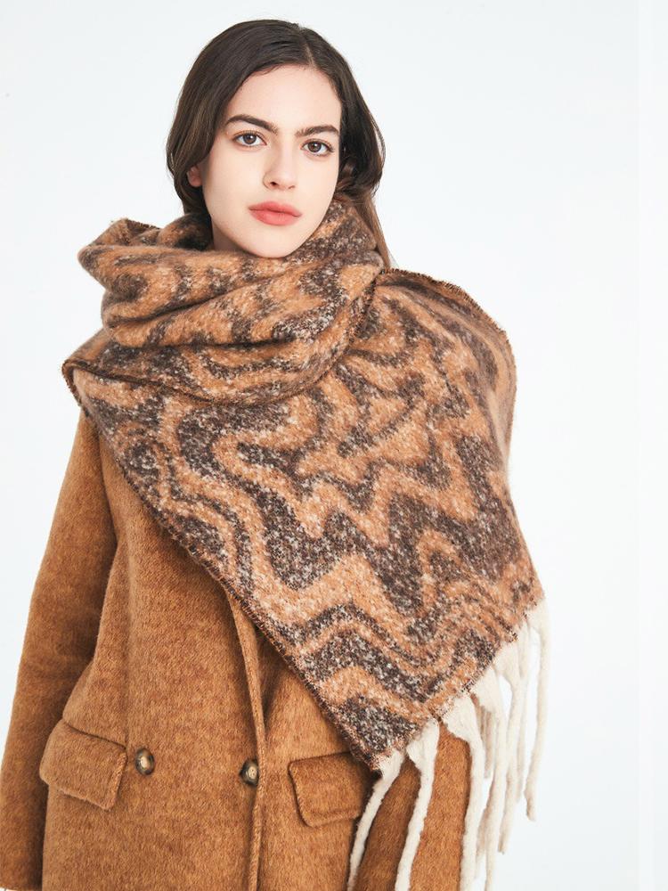 Women Winter Retro Knitted Long Scarf Headscarf Ladies Casual Striped Tassel Warm Scarve Mujer Foulard Thick Wrap Shawl  New