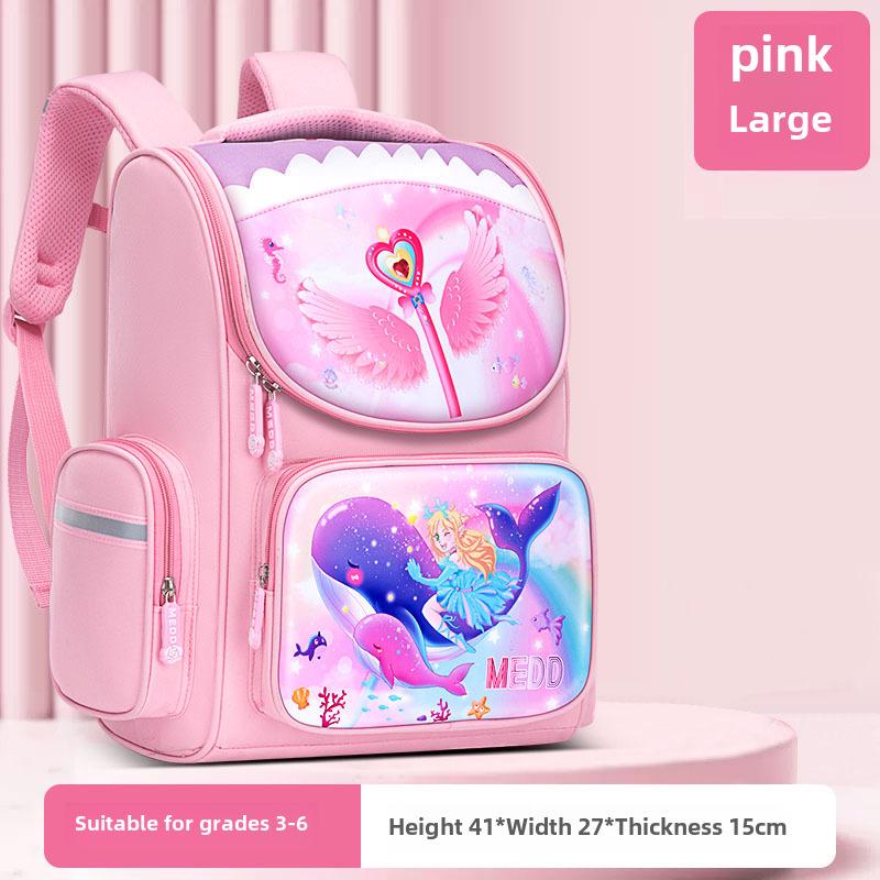 Unicorn Spine Protection Lightweight Backpack for Elementary School Girls (Grades 1-6)