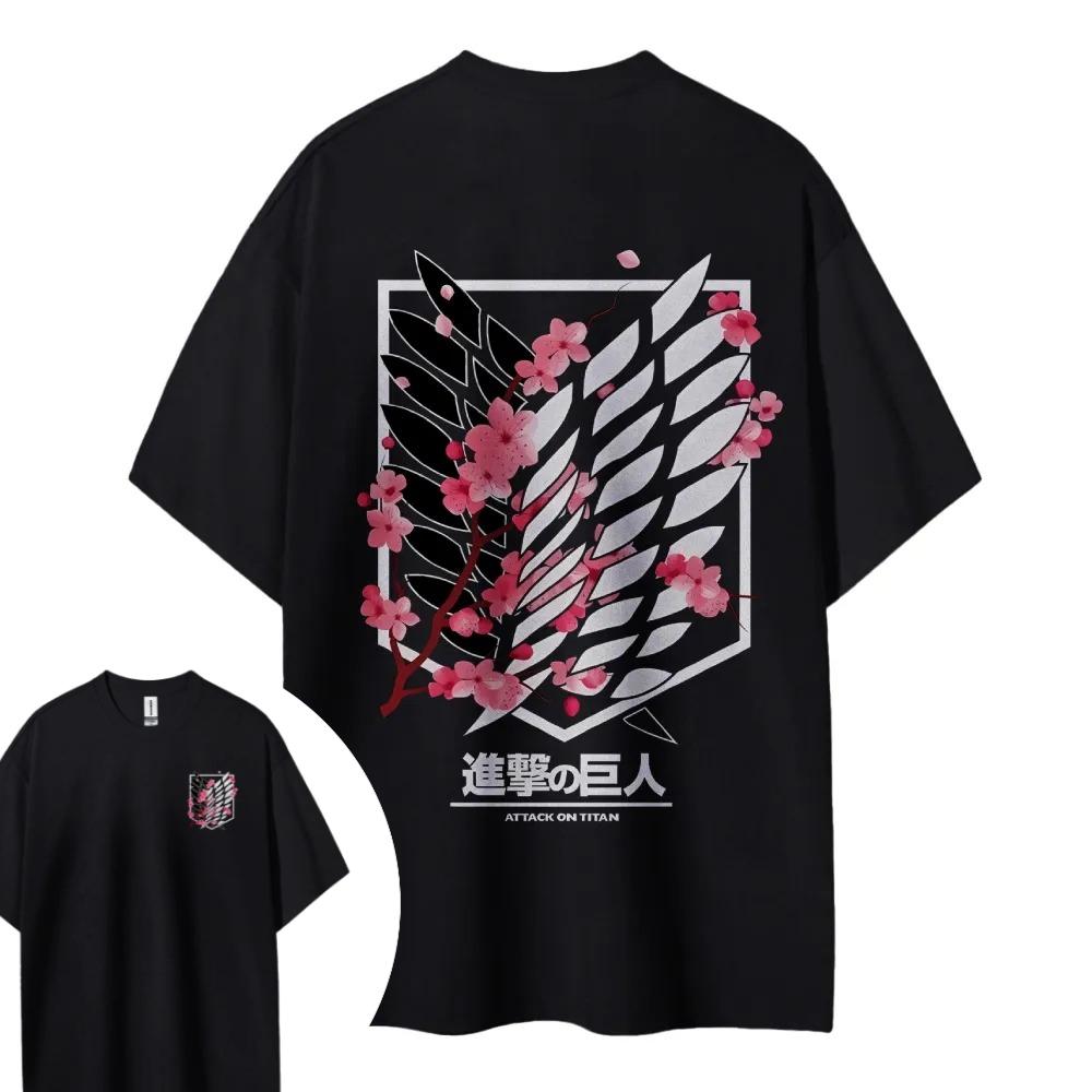 AOT Wings of Freedom Short Sleeve Mens and Womens Same Comfortable Short Sleeve Couple Clothing Casual Short Sleeve Popular