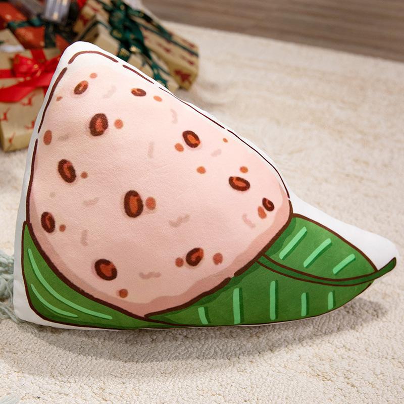 Simulation Cartoon Zongzi Doll Printed Pillow Triangle Square Plush Toy Dragon Boat Festival Sofa Pillow