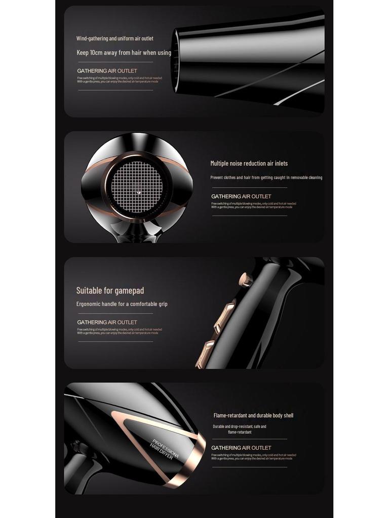 High-Power Electric Hair Dryer for Salon & Home - Fast Dry, Hot/Cold Wind, Blue Light Hair Care