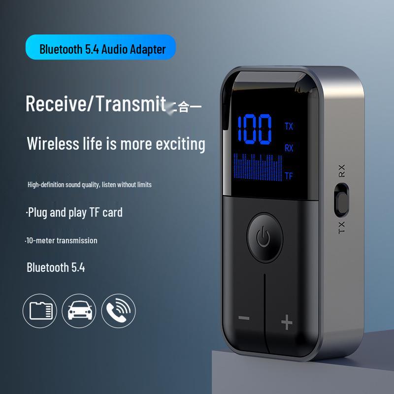 

Bluetooth 5.4 2-в-1 Приймач і Передавач з Цифровим Дисплеєм, Вбудований Акумулятор, Підсилювач Динаміка, Автомобільний Аудіо Адаптер CHX-M20