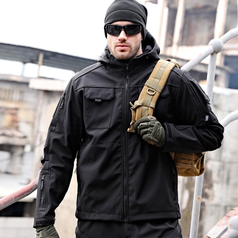 Fall And Winter Padded And Thickened Windbreaker Sharkskin Soft Shell Tactical Jacket Outdoor Warm Tactical Jacket