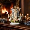 Spiritual Gift for Baptism Virgin And Angel Ornament, 2D Acrylic Religious Ornament with Catholic Statue Base, Table Centerpiece, Christian