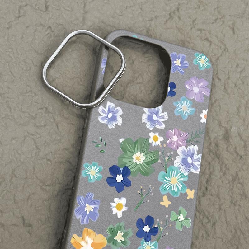 Flower Painting Pattern Matte Slim Phone Cover For iPhone 16 Pro Max 15 Plus 14 Pro 13 12 11 XS XR 8 7 Lens Protection Shockproof TPU Soft Case