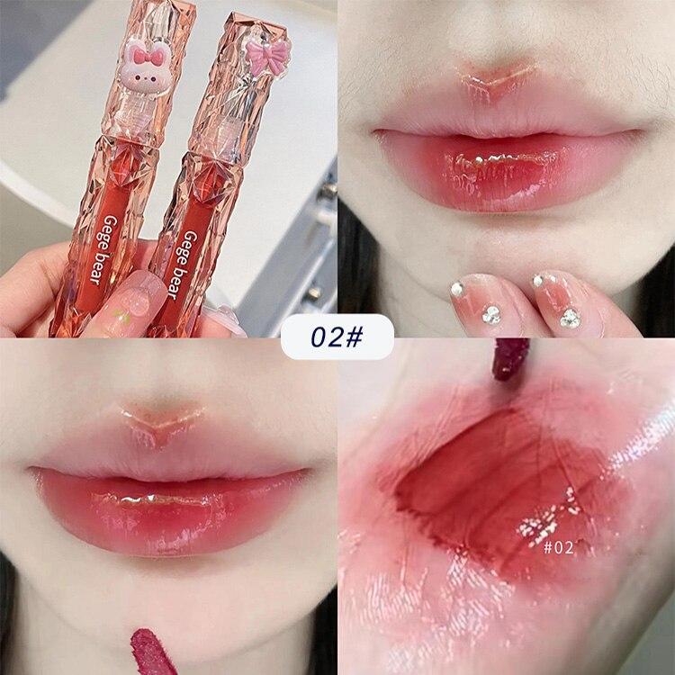 Gege Bear Kristallspiegel Wasser Lipgloss Hydratisierend und Ultra-Feuchtigkeitsspendend Hochglänzend Glänzende Lippenfarbe Voller Ihre Lippen