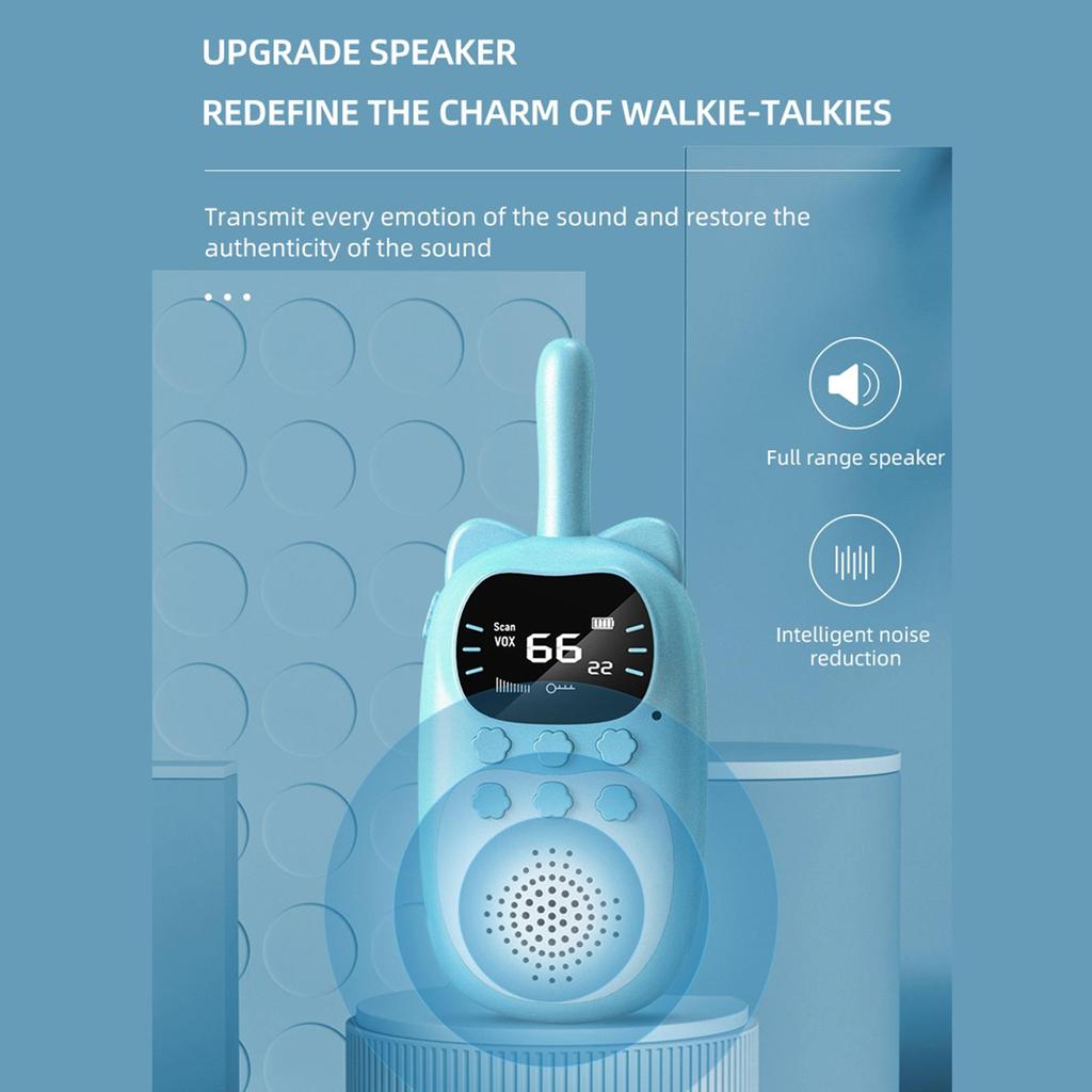 2-pack Barn Walkie Talkies 22 Kanaler Tvåvägsradio 3 KM Räckvidd Handhållen Original