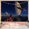 Mysterious Spaceship Tapestry Hanging Exoplanets Dorm Dormitory Star Universe Bedroom Living Room Home Decor