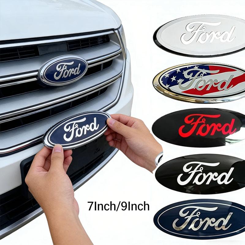 7/9 Inch ABS Car Body Front Rear Logo Emblem Stickers For Ford Edge Mondeo Kuga Ecosport Fiesta Focus Escape Ranger Fusion CVW1