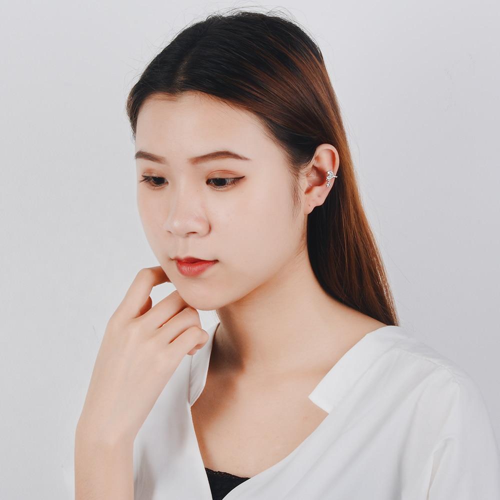 

Новейшая 925 пробы серебряная звезда луна манжета уха клипса уха обертывание серьги для женщин мужчин панк готика ювелирные изделия подарок высокое качество