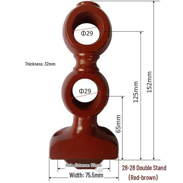 Vintage Solid Wood Curtain Rod with Single/Double Bracket and Decorative Finial