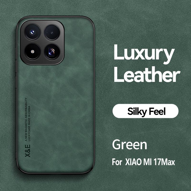 Luxus PU-Leder Magnetische Stoßfeste Rückseitenhülle Für Xiaomi 17 Max 17Pro 17 Pro Max Mit Metallplatte Handyhülle Für Xiaomi 17Max