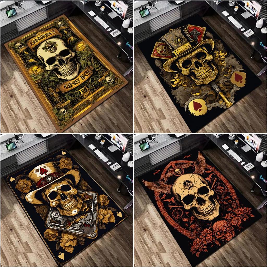 1Pc Skull Rug - Home Carpet Office Decorative Carpet For Living Room Bedroom Door Mat Floor Rug Computer Chair Area Rug