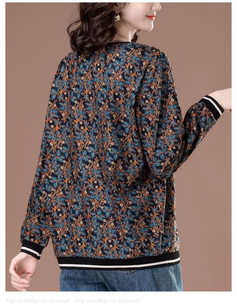 Women's Plus Velvet Sweatshirt - Oversized, Thickened Autumn/Winter Top for Middle-Aged & Elderly (Style 6287)