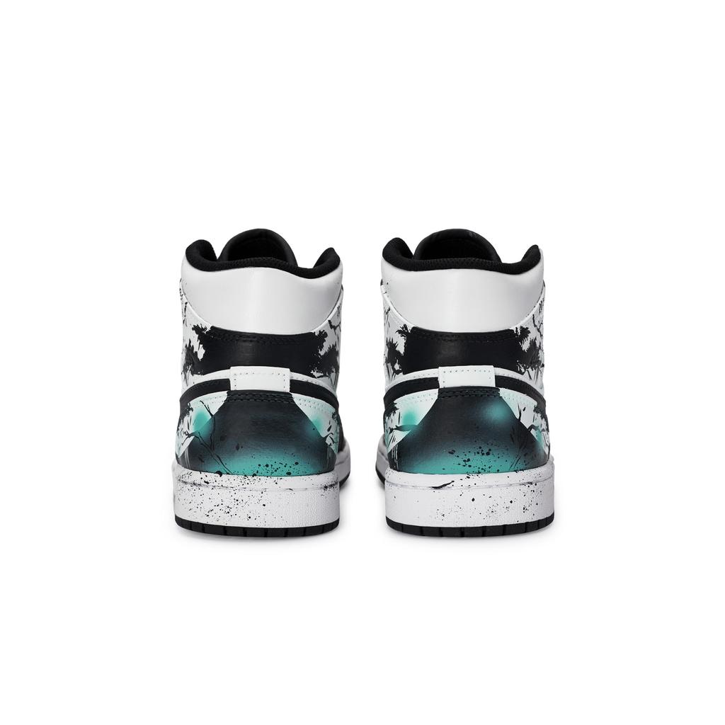 Jordan Air Jordan 1 Vintage Basketball Shoes Women's Mid Top Blue Green DQ8423-301(Team80-S-BOX)