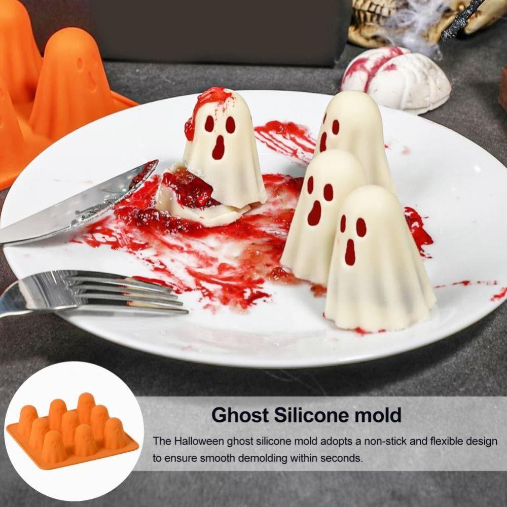 Non-Stick Halloween Ghost Chocolate Molds Reusable Ghost Ice Mould  Halloween Party