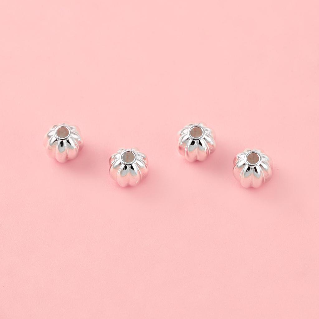 S999 Sterling Silver Watermelon Bead Spacer - DIY Bracelet/Necklace Accessories.
