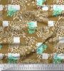 Soimoi Purple Japan Crepe Satin Fabric Brush Stroke & Leopard Animal Skin Printed Fabric 1 Metre 42 Inch