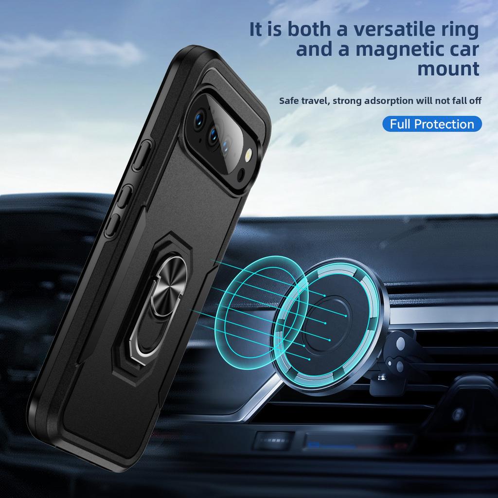 Military Mechanical Magnetic Rotable Ring Bracket Case For Google Pixel 10 9 Pro XL 8 7 6 A Pro TPU+PC Ott-Box Shockproof Cover