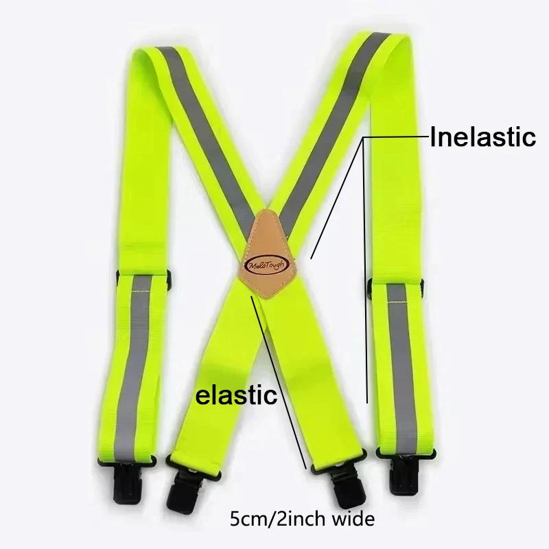 Heavy Duty Work Suspenders for Men X-Back Gripper Clasps Adjustable Strap Fully Elastic Adult Widen Men's Suspender
