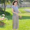 Yuzhaolin Women's New Chinese Style Summer Short Sleeve Two-Piece Set