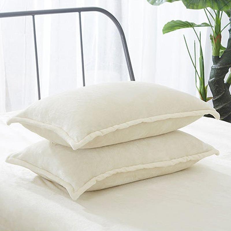Flannel pillowcase, 48x74cm, solid color, autumn and winter, flannel, warm, plus, velvet pillowcase, large bed