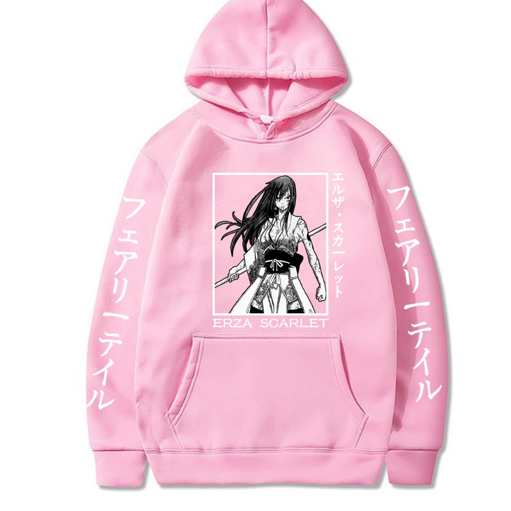 Fairy Tail Print Anime Men's Hoodie Erza Scarlet Clothes Tops Men's Women Loose Sweatshirts Hip Hop Streetwear Harajuku Pullover