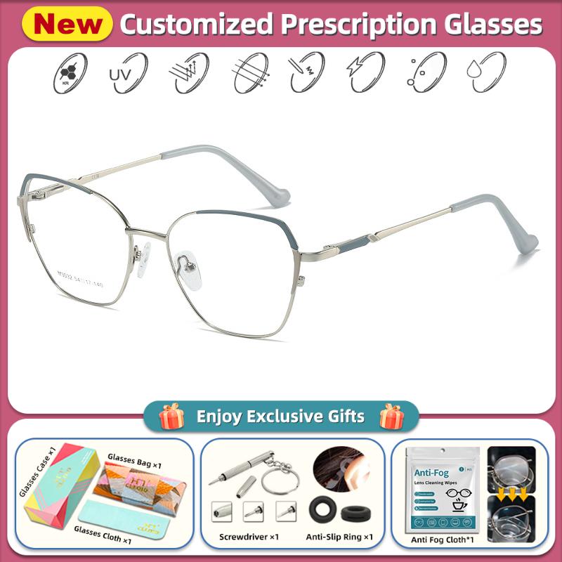 CLLOIO Fashion New Geometric Design Anti-blue Light Reading Glasses Women Can Be Myopia Customized Prescription Computer Eyeware