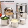 HUIHUADU Thickened Stainless Steel Seasoning & Lard Storage Pot Set