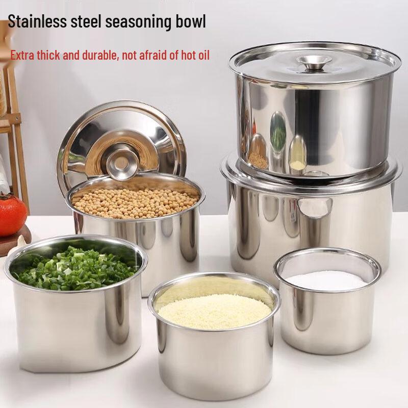 HUIHUADU Mehrzweck-Aufbewahrungstopf aus Edelstahl 304 mit Deckel