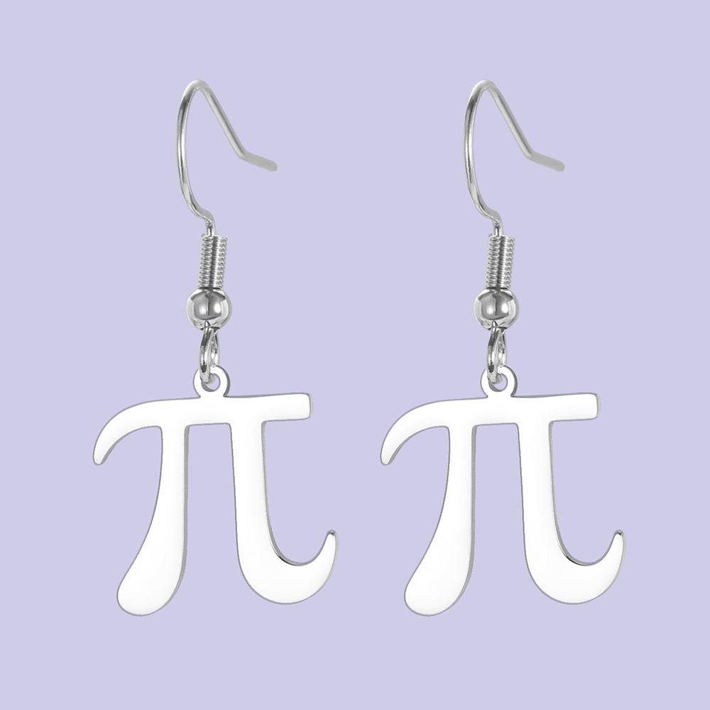 Dawapara Pi Math Symbol Earrings Greek Letter Pi Mathematics Symbol Stainless Steel Dangle Earrings Minimalism Jewelry